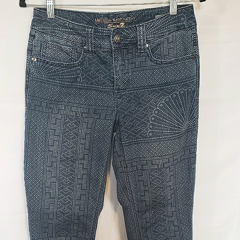Melissa McCarthy Blue Patterned Denim